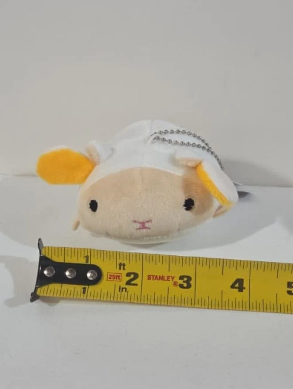 mini lamb plushie keychain